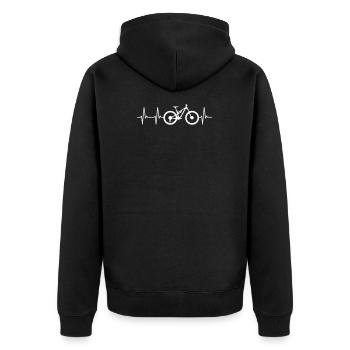 Mountain Bike Bicycle Heartbeat Heartbeat Pulse - Unisex Premium Organic Zip Hoodie - black - Back - Nico (187cm)