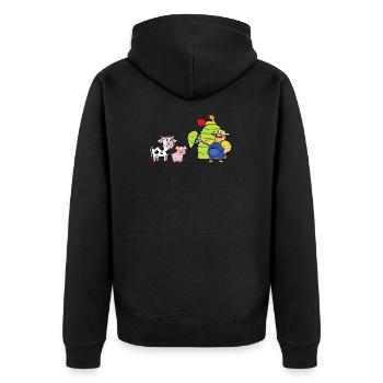 Farmer farmer - Unisex Premium Organic Zip Hoodie - black - Back - Nico (187cm)