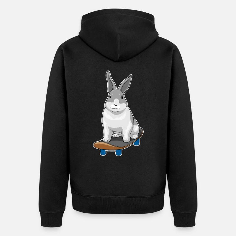 Rabbit Skater Skateboard - Veste à capuche bio Premium Unisexe - noir