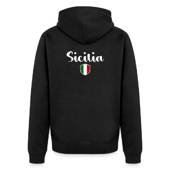 Vintage Sicilia Sicile Italie - Veste à capuche bio Premium Unisexe - noir - Dos - Nico (187cm)