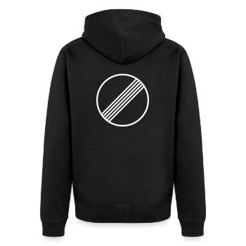 MINIMAL ILLIMITÉ par Unlimited Apparel - Veste à capuche bio Premium Unisexe - noir - Dos - Nico (187cm)