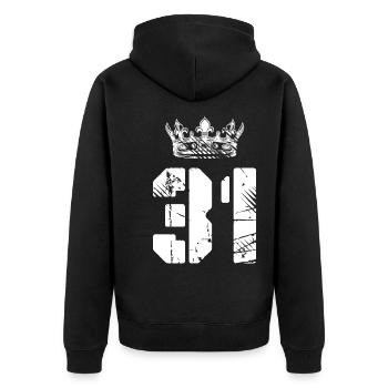 31 Couronne numérique - Veste à capuche bio Premium Unisexe - noir - Dos - Nico (187cm)
