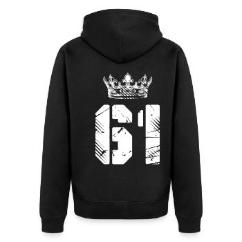 61 Couronne numérique - Veste à capuche bio Premium Unisexe - noir - Dos - Nico (187cm)