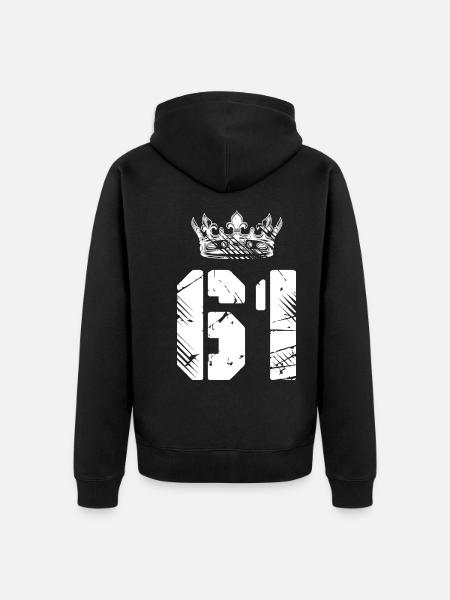 61 Couronne numérique - Veste à capuche bio Premium Unisexe - noir