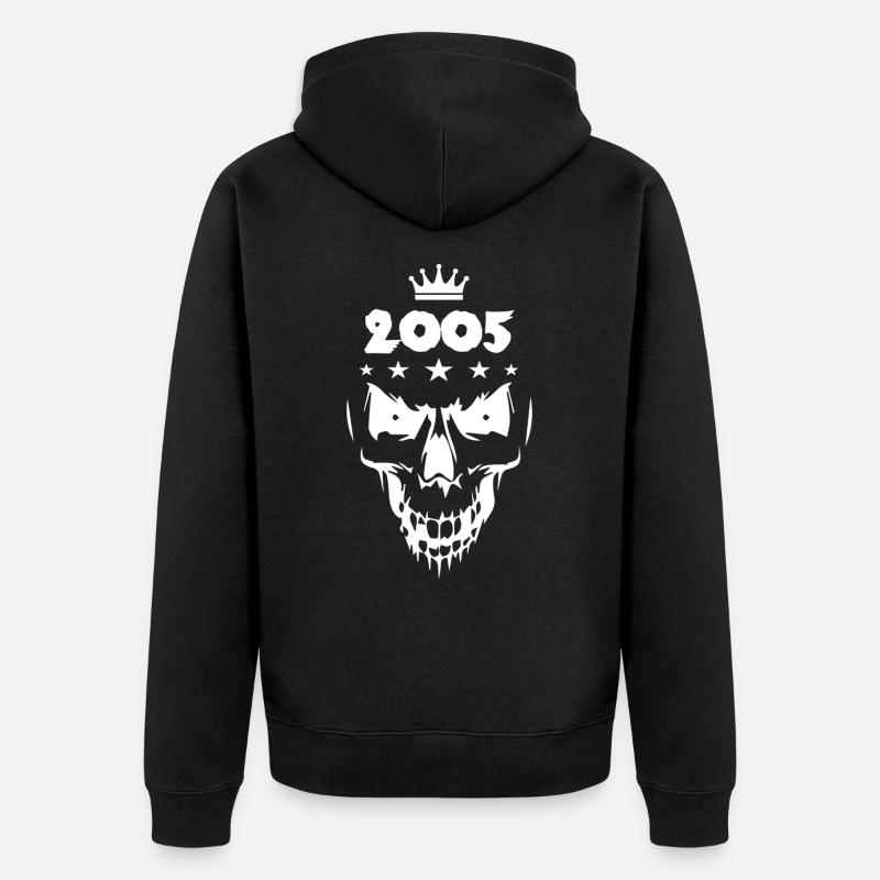 2005 Crâne - Veste à capuche bio Premium Unisexe - noir