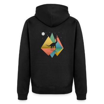Brontosaurus Dinosaur - Unisex Premium Organic Zip Hoodie - black - Back - Nico (187cm)