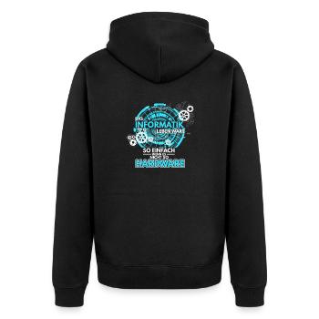 Informatik Programmierer Informatiker Hardware Sof - Unisex Premium Bio Zip Hoodie - Schwarz - Hinten - Nico (187cm)