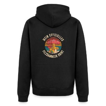 Mein Offizielles Pilzsammler Shirt Pilzsammler Pil - Unisex Premium Bio Zip Hoodie - Schwarz - Hinten - Nico (187cm)