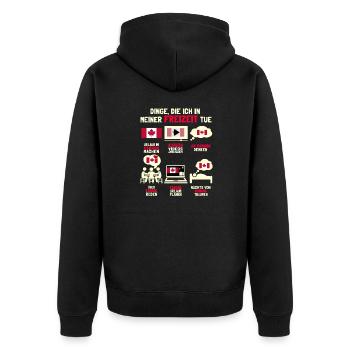 Dinge Die Ich In Meiner Freizeit Tue Canada Kanada - Unisex Premium Bio Zip Hoodie - Schwarz - Hinten - Nico (187cm)
