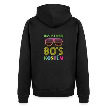 80er Jahre Party Kostüm Retro Geschenk Vintage - Unisex Premium Bio Zip Hoodie - Schwarz - Hinten - Nico (187cm)
