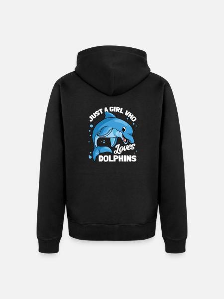 Delphine Delphin Delfin - Unisex Premium Bio Zip Hoodie - Schwarz