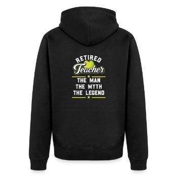 Pension Retraite 2022 Enseignant - Veste à capuche bio Premium Unisexe - noir - Dos - Nico (187cm)