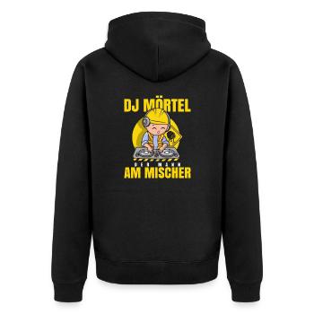 Maurer Bauarbeiter Geschenk DJ Mörtel Baustellen - Unisex Premium Bio Zip Hoodie - Schwarz - Hinten - Nico (187cm)
