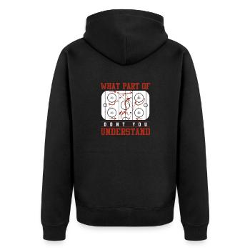 Ice Hockey Tactics Coach Funny Gift Ice Hockey - Unisex Premium Organic Zip Hoodie - black - Back - Nico (187cm)