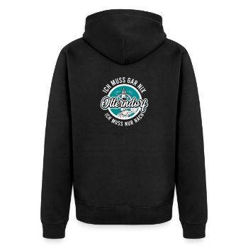 Otterndorf - Unisex Premium Bio Zip Hoodie - Schwarz - Hinten - Nico (187cm)
