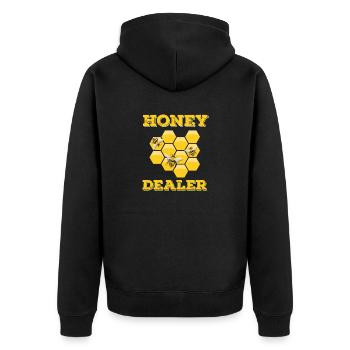 Honey Dealer Gift Honey Beekeeper Honeybees - Unisex Premium Bio Zip Hoodie - Schwarz - Hinten - Nico (187cm)