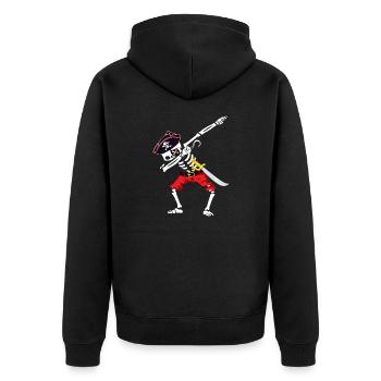 Skeleton Pirate Cadeau Dabbing Drôle Halloween - Veste à capuche bio Premium Unisexe - noir - Dos - Nico (187cm)