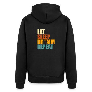 Drums Drummer Drummer Drummer - Unisex Premium Organic Zip Hoodie - black - Back - Nico (187cm)