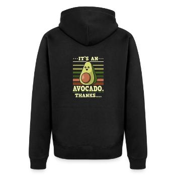 It's An Avocado Thanks Pregnant Costume Guacamole - Unisex Premium Bio Zip Hoodie - Schwarz - Hinten - Nico (187cm)