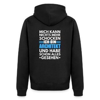 Non-shockable architect - Unisex Premium Organic Zip Hoodie - black - Back - Nico (187cm)