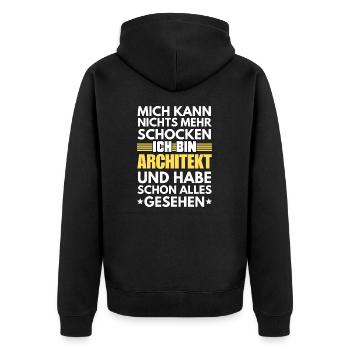Non-shockable architect - Unisex Premium Organic Zip Hoodie - black - Back - Nico (187cm)