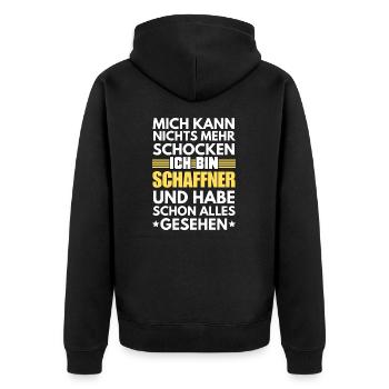 Non-Shockable Conductor - Unisex Premium Organic Zip Hoodie - black - Back - Nico (187cm)