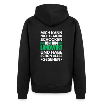 Agriculteur non choquable - Veste à capuche bio Premium Unisexe - noir - Dos - Nico (187cm)