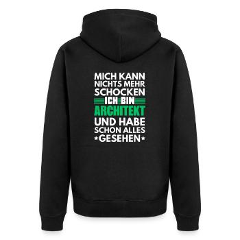 Non-shockable architect - Unisex Premium Organic Zip Hoodie - black - Back - Nico (187cm)