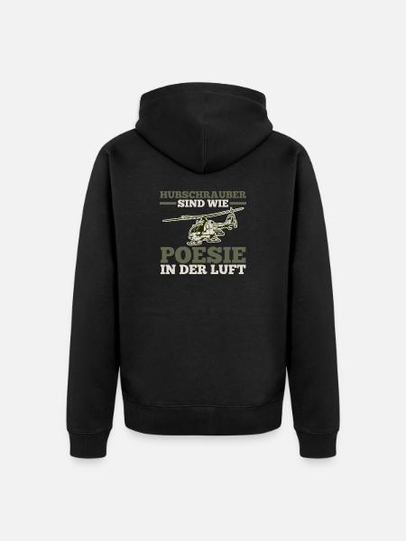 Pilot Helicopter Helicopter - Unisex Premium Organic Zip Hoodie - black