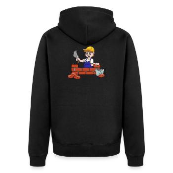 Bricklayer - Unisex Premium Organic Zip Hoodie - black - Back - Nico (187cm)