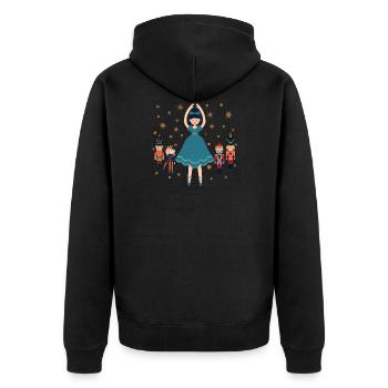 Klara Nussknacker Figur Prinz Ballett Weihnachts - Unisex Premium Bio Zip Hoodie - Schwarz - Hinten - Nico (187cm)