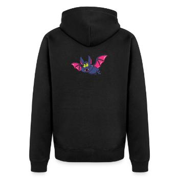 bat - Unisex Premium Organic Zip Hoodie - black - Back - Nico (187cm)