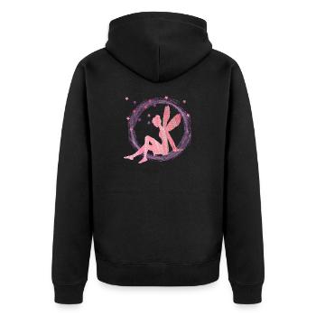 fee e 228 - Unisex Premium Bio Zip Hoodie - Schwarz - Hinten - Nico (187cm)