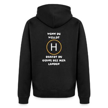You are welcome to end up with me - Unisex Premium Organic Zip Hoodie - black - Back - Nico (187cm)