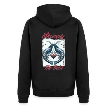 Crevettes, le meilleur jeu de mots - Veste à capuche bio Premium Unisexe - noir - Dos - Nico (187cm)