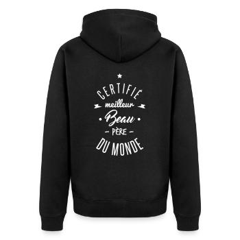 meilleur beau père - Veste à capuche bio Premium Unisexe - noir - Dos - Nico (187cm)