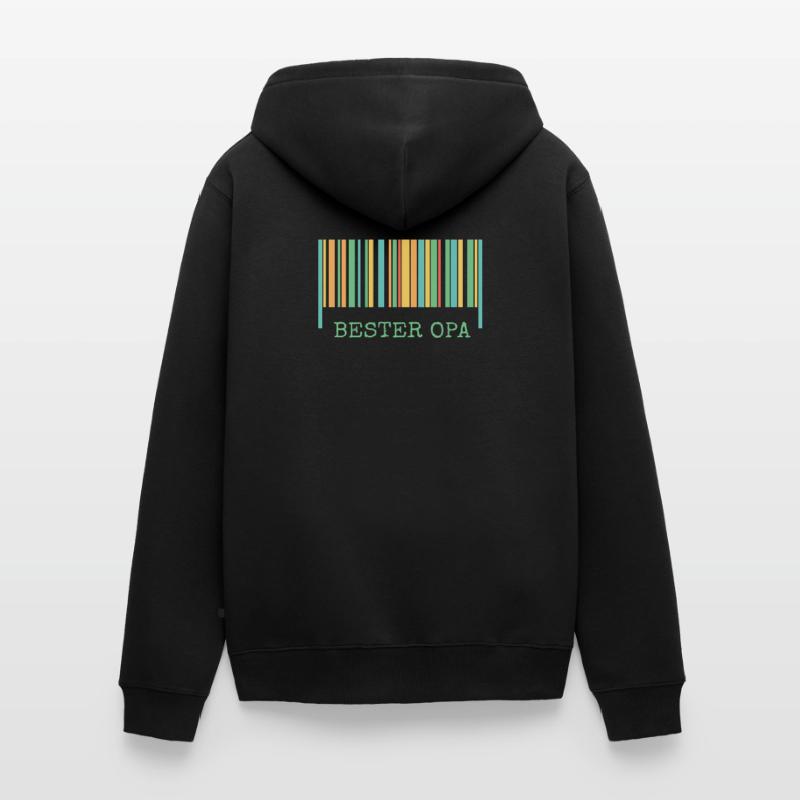 Strichcode Bester Opa Unisex Premium Bio Zip Hoodie