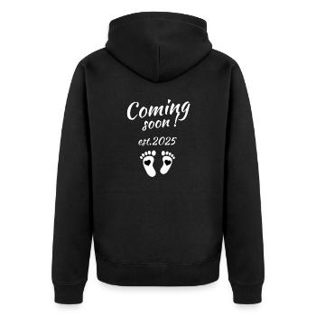 T-shirt femme femme grossesse 2025 - Veste à capuche bio Premium Unisexe - noir - Dos - Nico (187cm)