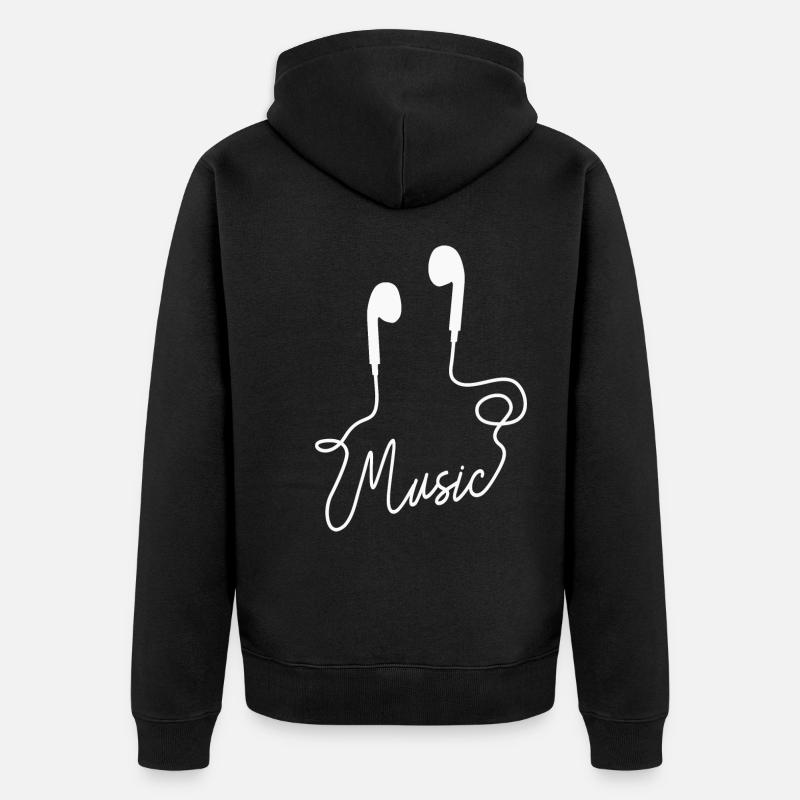 Casque de musique - Veste à capuche bio Premium Unisexe - noir