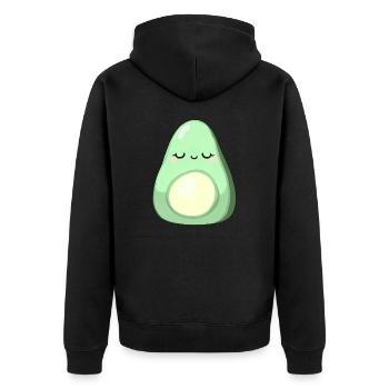 Chillende Avocado - Unisex Premium Bio Zip Hoodie - Schwarz - Hinten - Nico (187cm)