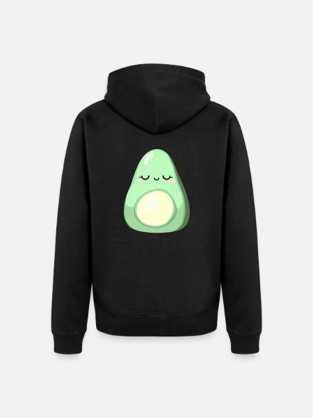 Chilling avocado - Unisex Premium Organic Zip Hoodie - black