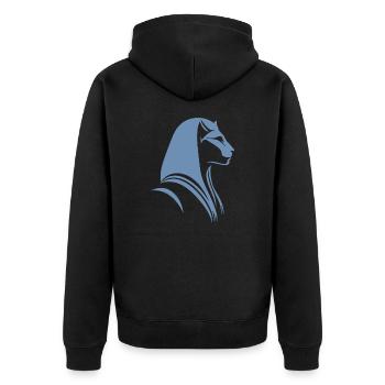 Chat Egypte Pharaon Silhouette - Veste à capuche bio Premium Unisexe - noir - Dos - Nico (187cm)