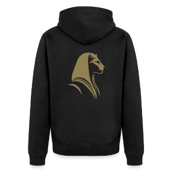 Chat Egypte Pharaon Silhouette - Veste à capuche bio Premium Unisexe - noir - Dos - Nico (187cm)