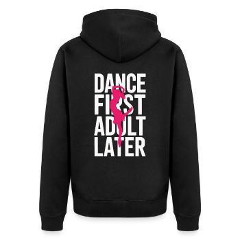 Tanzen Tänzer Tanzen - Unisex Premium Bio Zip Hoodie - Schwarz - Hinten - Nico (187cm)