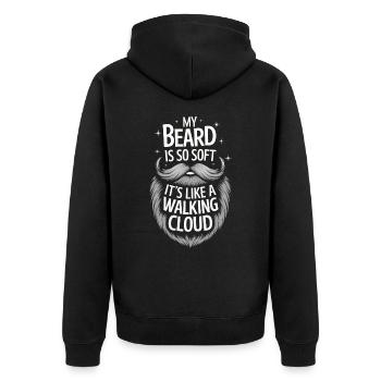 Bart Schnurrbart Bärtige Männer - Unisex Premium Bio Zip Hoodie - Schwarz - Hinten - Nico (187cm)