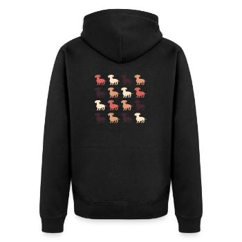 Dackel - Unisex Premium Bio Zip Hoodie - Schwarz - Hinten - Nico (187cm)