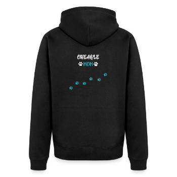 Cheagle Mom I Chihuahua Beagle Mix - Unisex Premium Bio Zip Hoodie - Schwarz - Hinten - Nico (187cm)