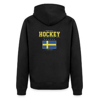 Hockey is my Life - Unisex Premium Bio Zip Hoodie - Schwarz - Hinten - Nico (187cm)