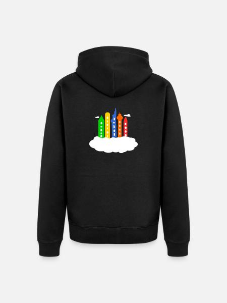 City in the clouds - Unisex Premium Organic Zip Hoodie - black