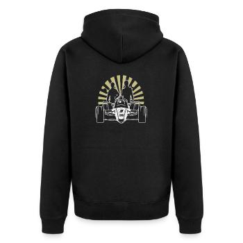 Retro Vintage Formula Racing - Unisex Premium Organic Zip Hoodie - black - Back - Nico (187cm)